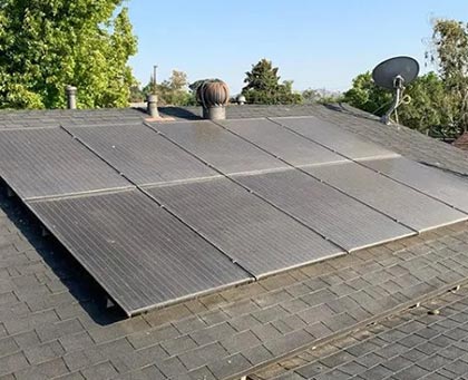 Image of a Solar Panel Before Cleaning
